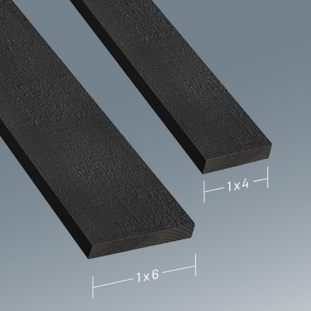 Edge 1 in. x 4 in. x 8 ft. Black Primed Square S1S2E Exterior Trim