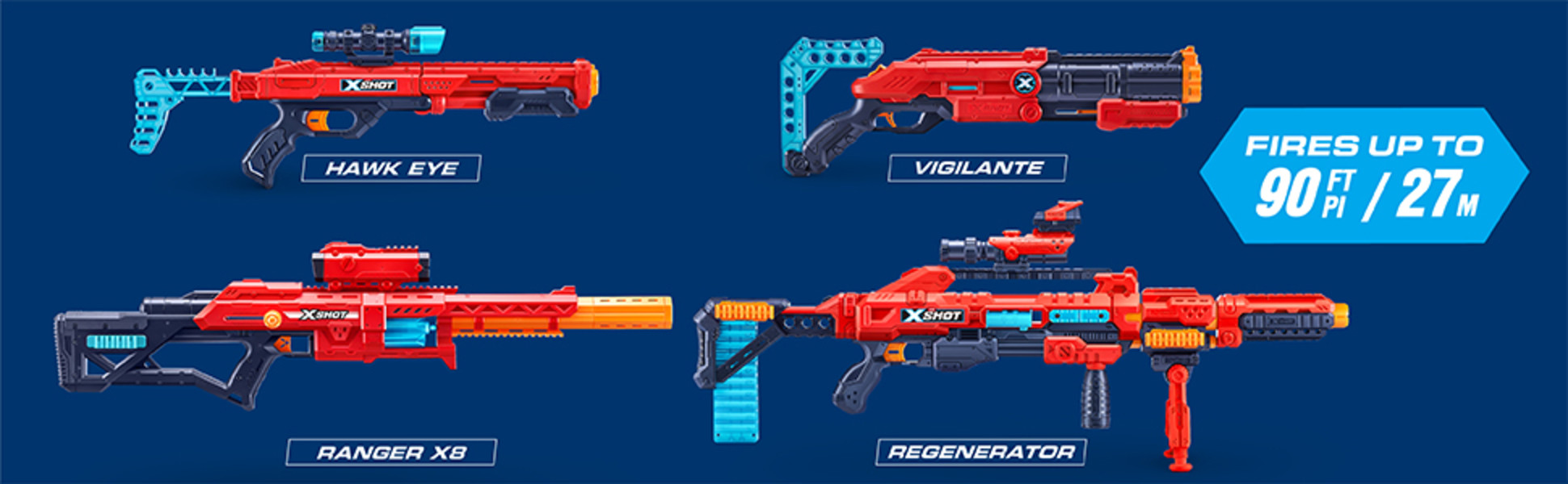 XSHOT Excel Combo Pack Ranger X8, Hawkeye, and 2 Micros by ZURU