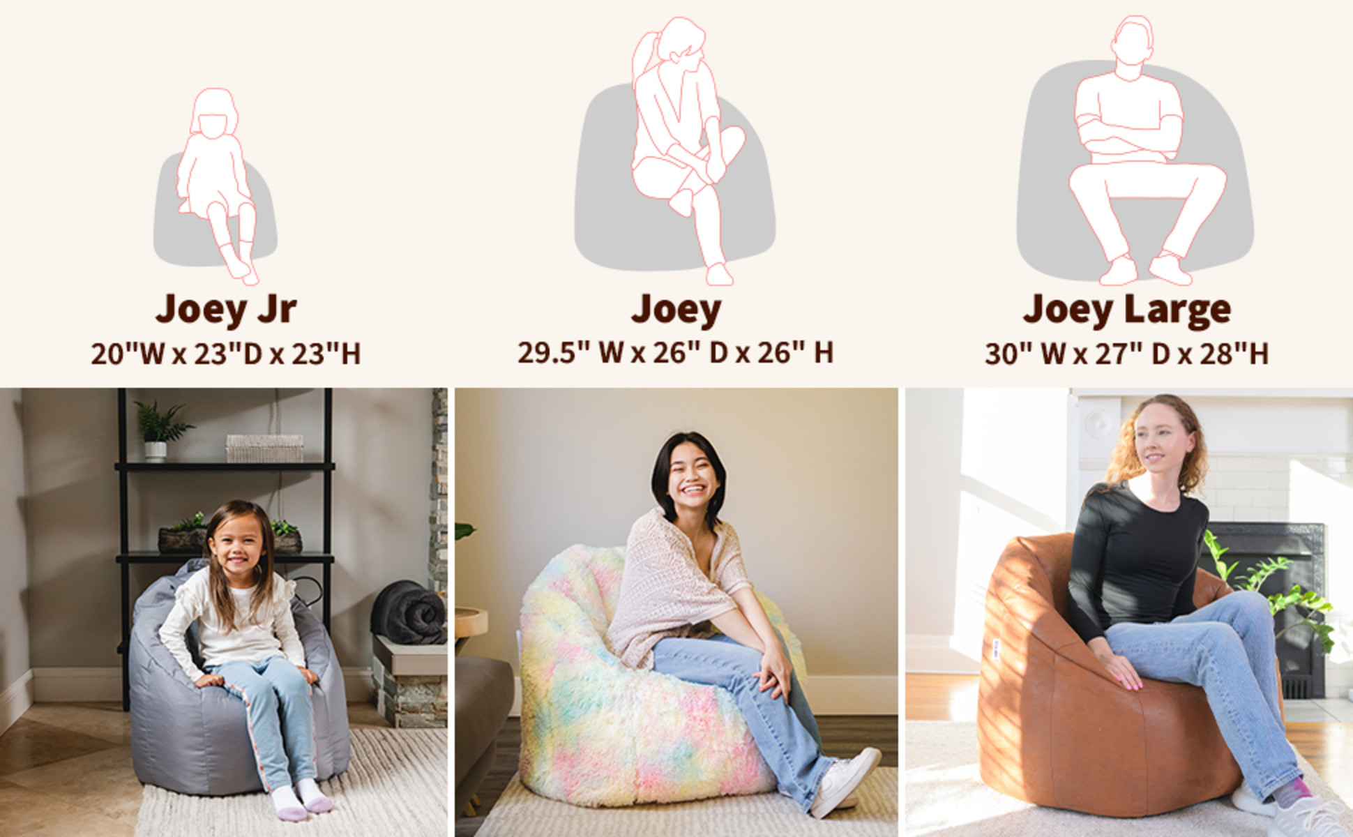 B様　　ジョーズ Big Joe Joey, Pre-filled Bean Bag Chair for Teens, Smartmax