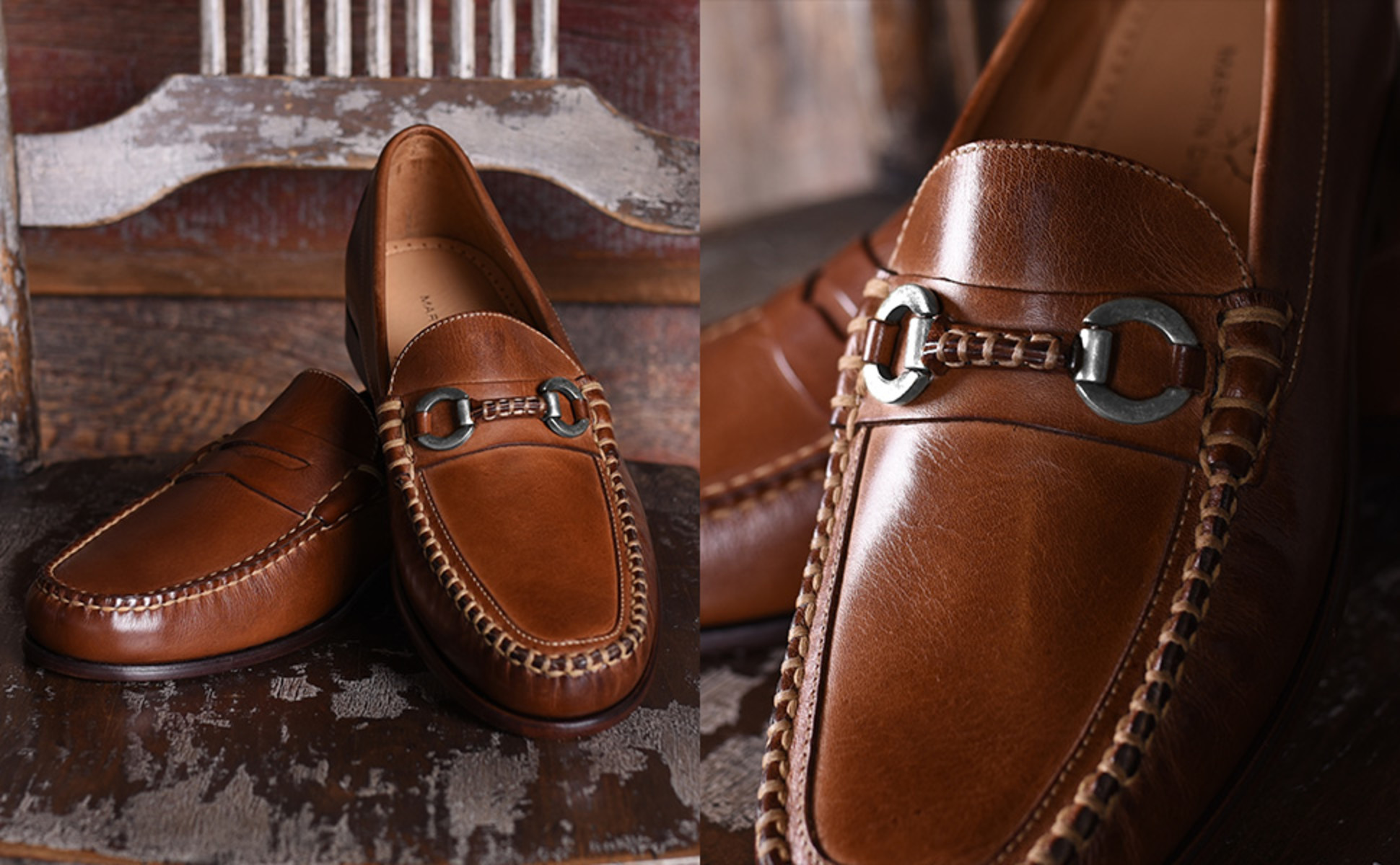 Old Row Oiled Saddle Leather Slippers - Cigar | Martin Dingman