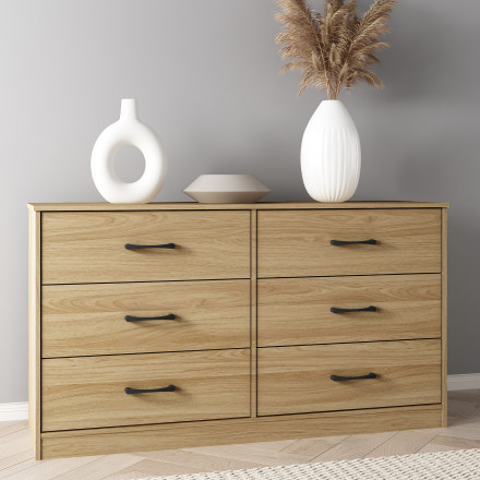 Mainstays Ardent 8-Drawer Dresser, 53.75 in Wide, Euro Oak