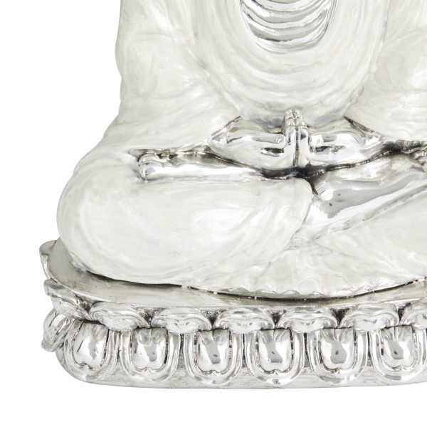  Deco 79 Polystone Buddha Meditating Carved Sculpture with  Intricate Carvings and Mirrored Embellishments, 14 x 9 x 20, Gold : Home  & Kitchen