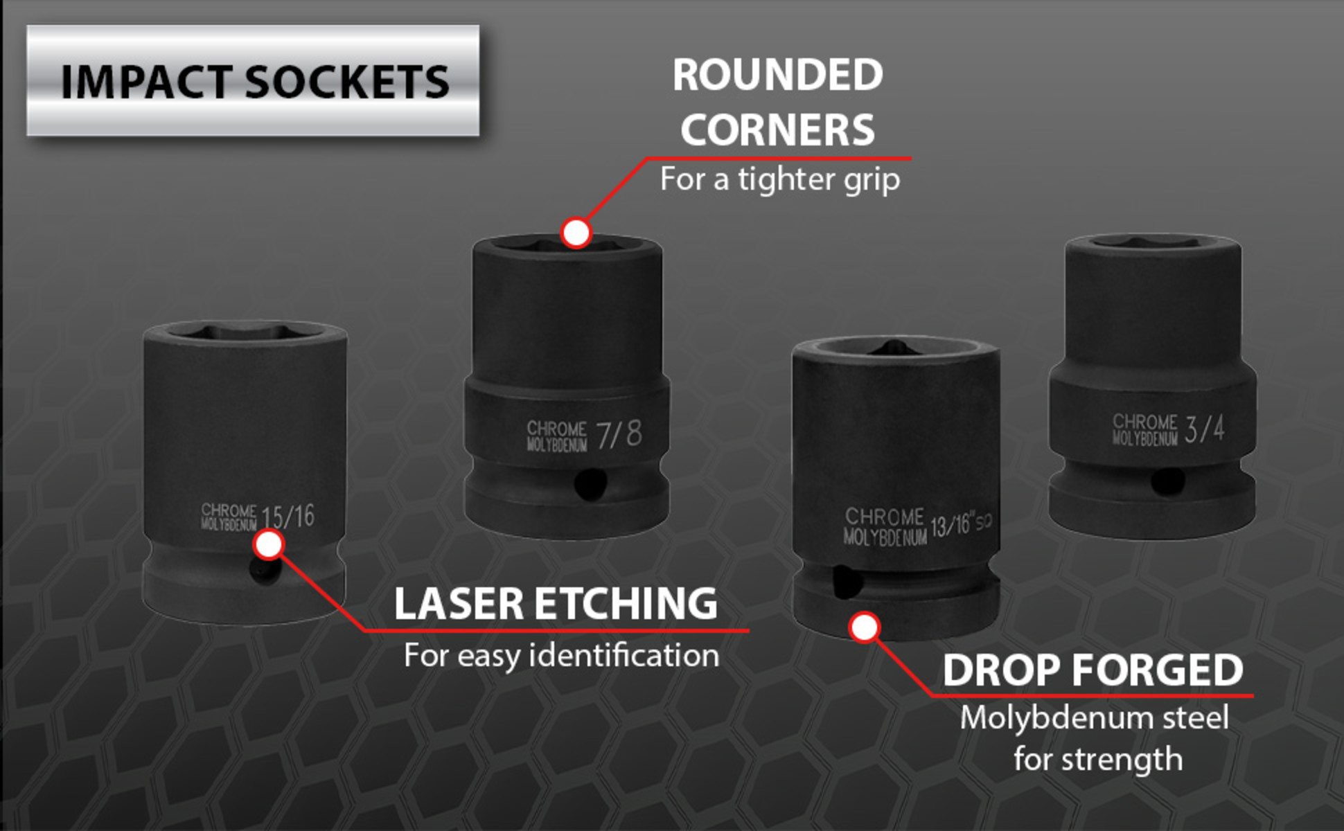 3/4" Dr. 13/16" 6pt Impact Socket