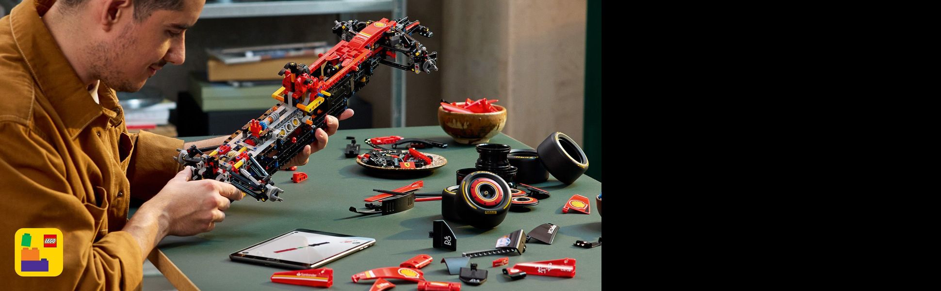 Enter the zone as you focus on assembling the details of this LEGO Technic version of the Ferrari SF-24 F1 Car.