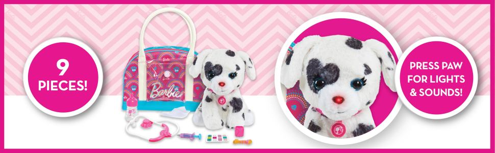 Barbie Hug Kiss Pet Doctor Set, 9-Piece with Interactive