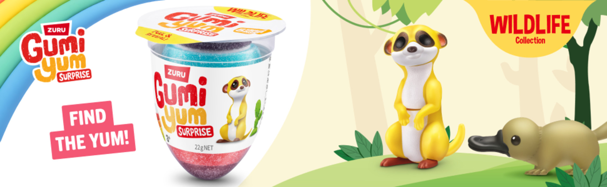 GUMI YUM Wildlife Gumi Yum Surprise Fruit Flavor Candy Egg with