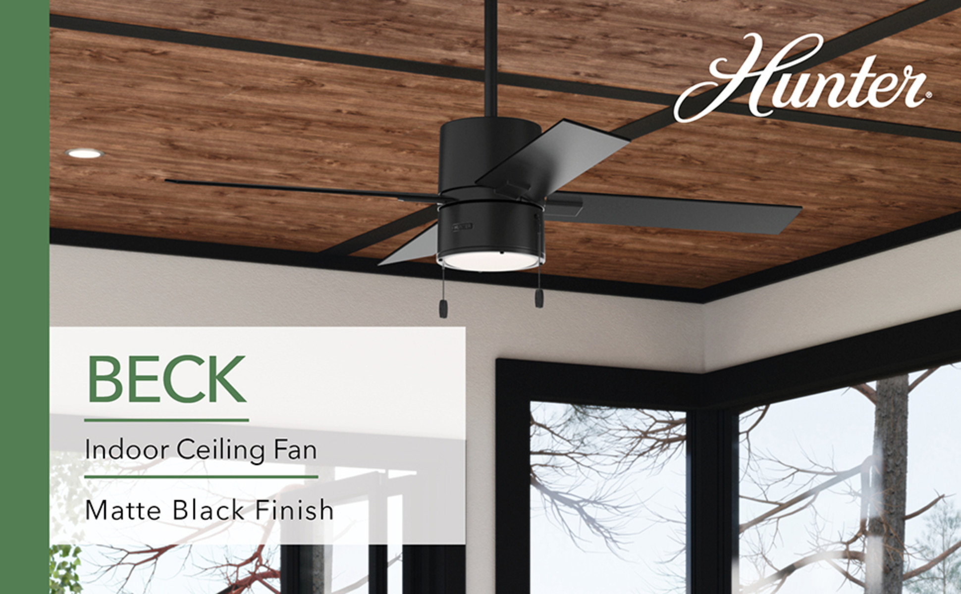 Hunter Beck 52 in. LED Indoor Matte Black Ceiling Fan with