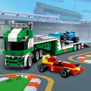 LEGO City Race Car and Car Carrier Truck Toy Playset, Vehicle Transporter  with Adjustable Loading Ramp and Race Car Toy, Racer and Driver  Minifigures