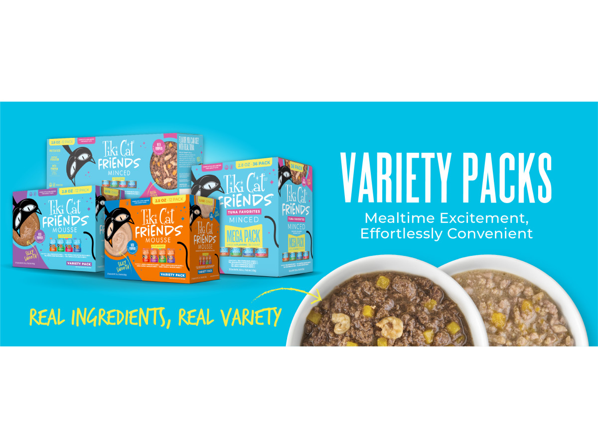 Tiki Cat Friends Tuna, Ocean Whitefish & Pumpkin Cat Food Pouch