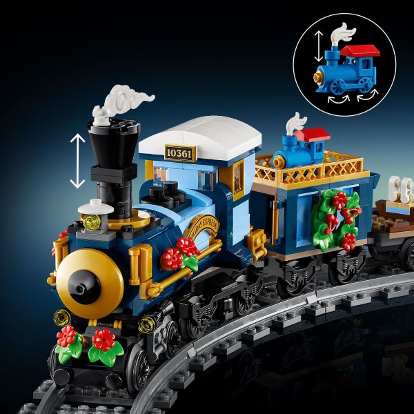 Drive the locomotive to see the smokestack move up and down.