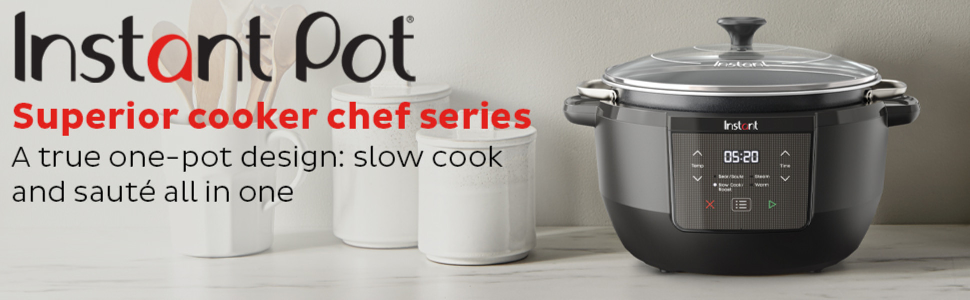 Instant Superior Cooker Chef Series 7.5 Qt Slow Cooker and