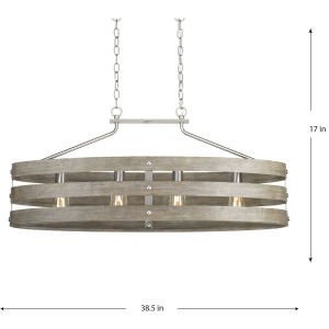 Progress Lighting Gulliver 38.5 in. 4-Light Brushed Nickel Island 