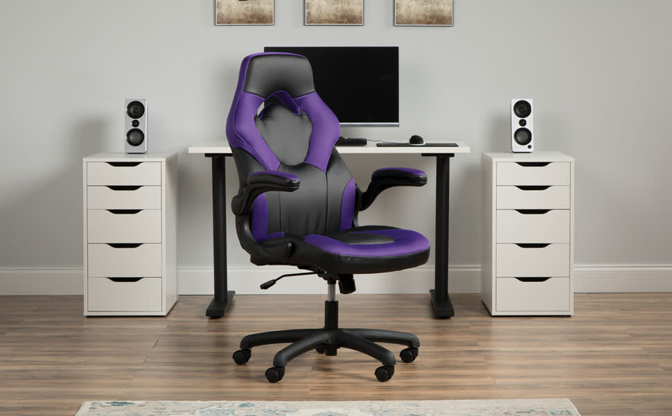 OFM Straton Series Mid Back Black Armless Vinyl Swivel Task Chair