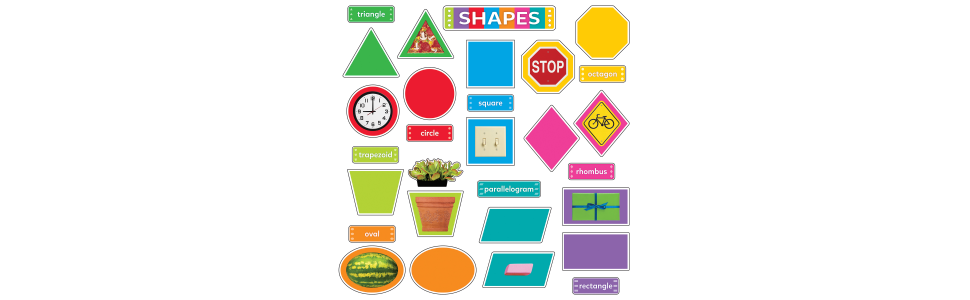 Set of basic shapes for teaching and learning. 15766302 Vector Art