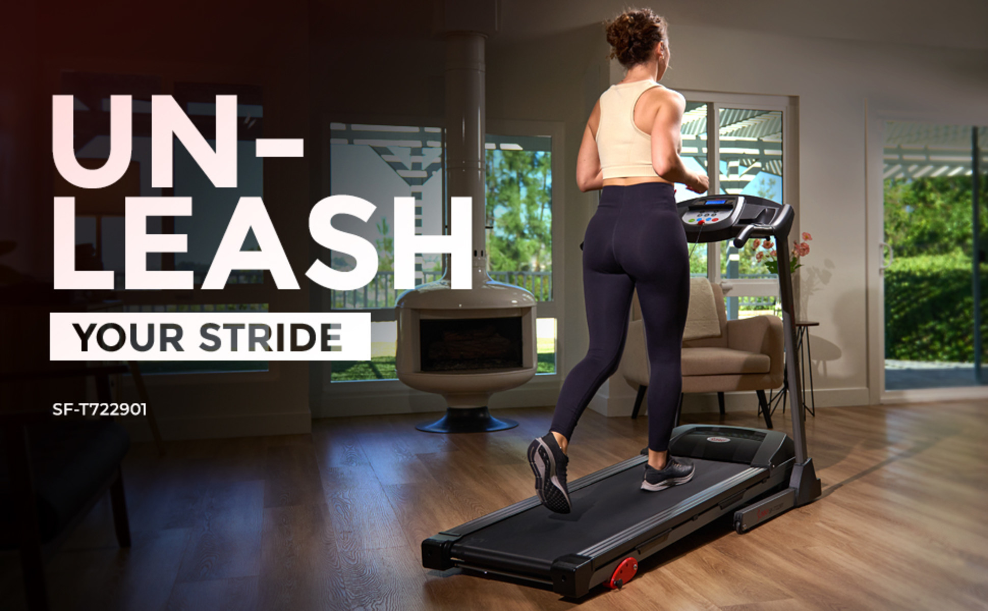Sunny Health & Fitness Smart Treadmill, Foldable, Adjustable