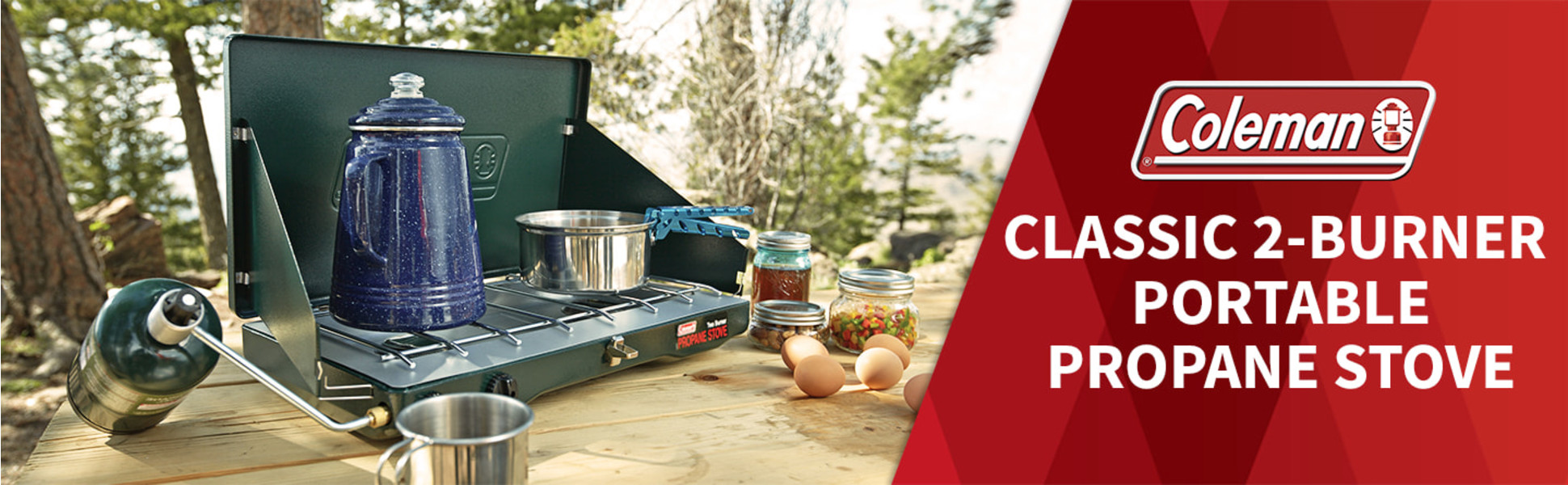 Coleman Matchlight 10,000 BTU 2-Burner Propane Camping Stove