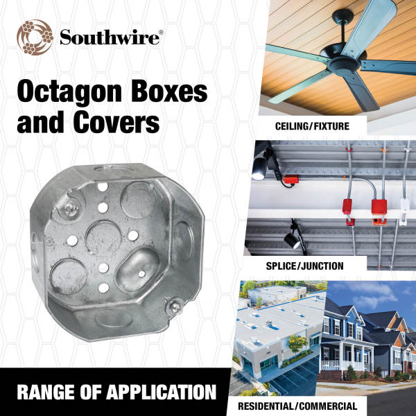 Southwire 4 in W x 2-1/8 in D Steel Metallic Octoagon Box