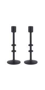 Stonebriar Collection 7 in. Black Large Cast Iron Metal Taper Candle Holder  Set SB-6282B2 - The Home Depot