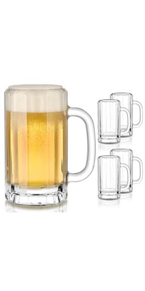 Libbey Heidelberg Glass Beer Mugs, 16-ounce, Set of 4