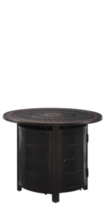 Fire Sense Columbia 34" Round Gas Fire Pit, Antique Bronze