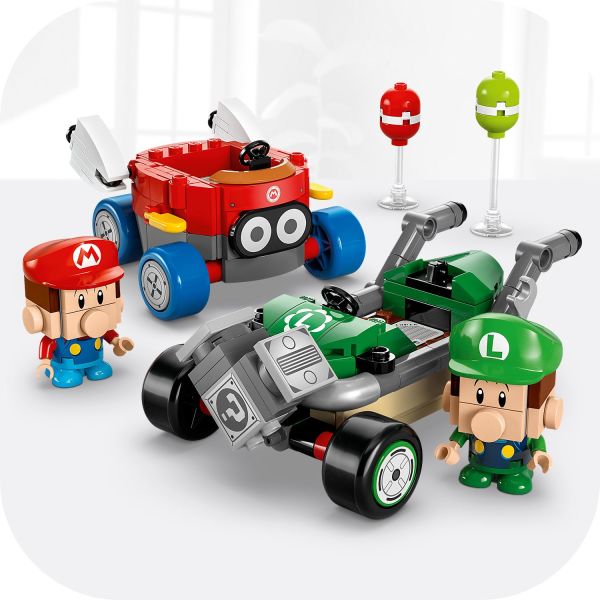 Build Baby Mario’s Biddybuggy and Baby Luigi’s Tri-Speeder.