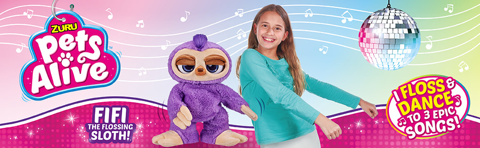 Pets alive Fifi The Flossing Sloth Robotic Toy Multicolor