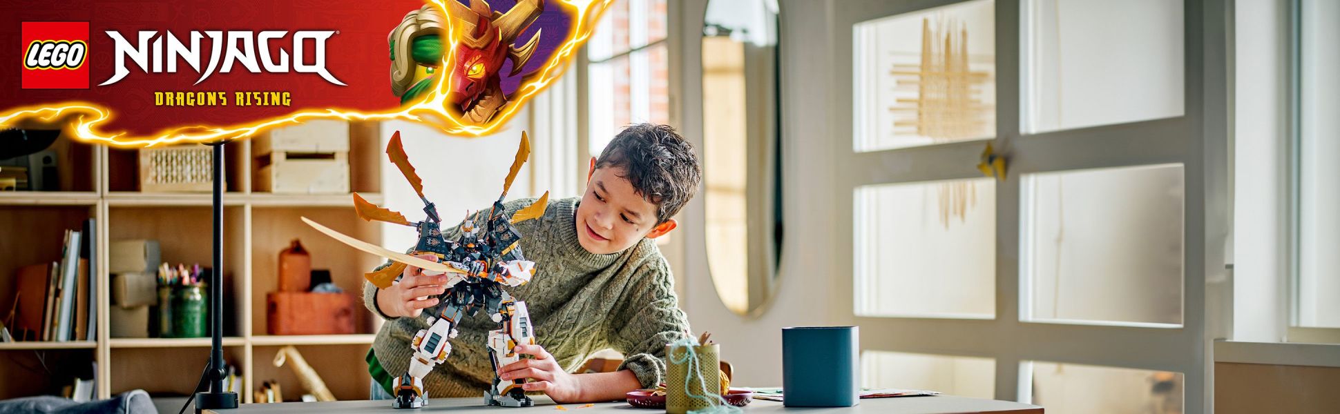 Biggest-ever NINJAGO titan mech lets boys and girls play out action from season 2 of NINJAGO Dragons Rising.