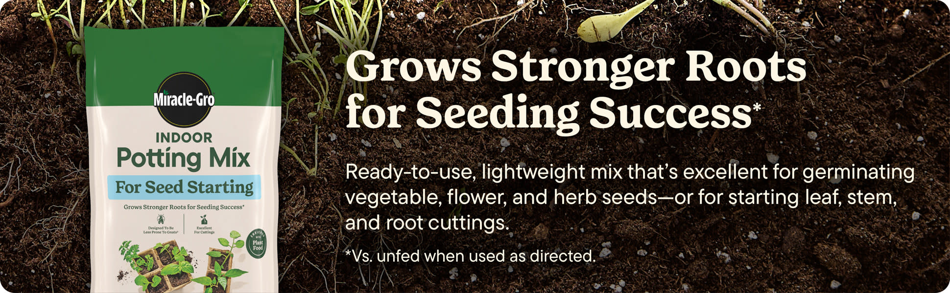 Miracle-Gro Indoor Potting Mix for Seed Starting, Excellent for Cuttings, 8  qt. - Walmart.com