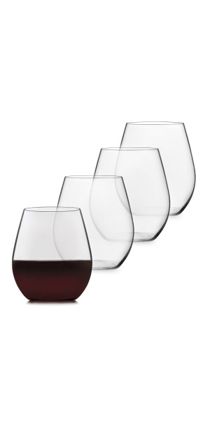 Libbey Kentfield Stemless Red Wine Glasses, 19 oz, Set of 4