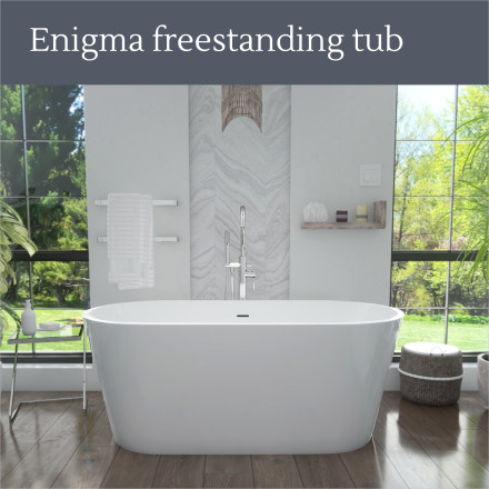 DreamLine Enigma 59 in. x 29 in. Freestanding Acrylic Soaking