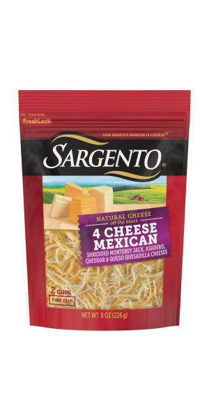 Sargento Shredded 4 Cheese Mexican Natural Cheese, Fine Cut