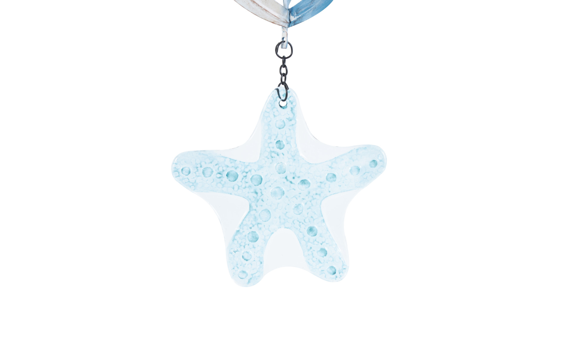 Litton Lane 33 in. Blue Metal Swirl Wind Spinner Windchime Litton Lane 33 in. Blue Metal Swirl Wind Spinner Windchime