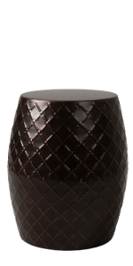 Balkene Home Braga Metal Stool-Table-Container, Antique Bronze