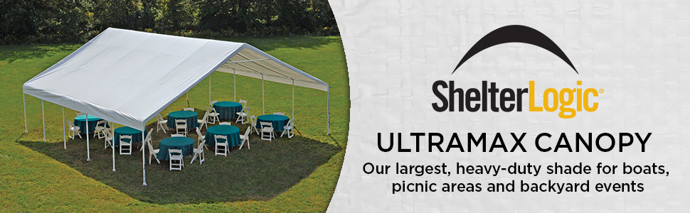 SHELTERLOGIC UltraMax Canopy - Our largest, heavy-duty shade for boats, picnic areas and backyard events