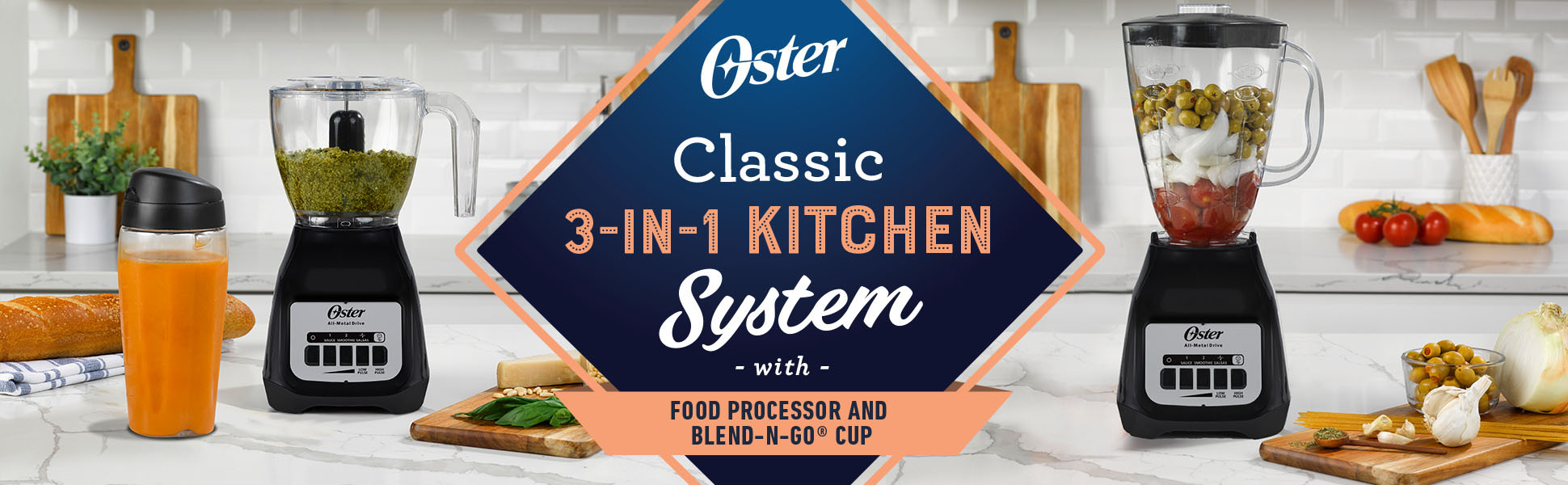 Oster Classic 3-in-1 Black Kitchen System - Walmart.com