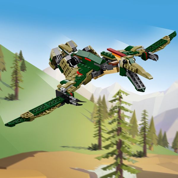 Pterodactyl toy has movable wings.