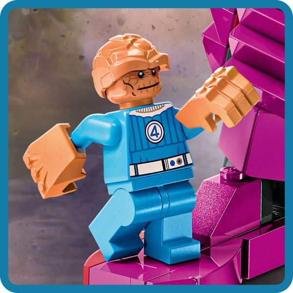 The Thing minifigure uses his large, powerful hands.