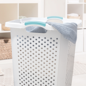 Home Logic XL Lamper Laundry Basket 2.5 Bushel, White