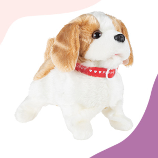 Happy Trails Interactive Plush Puppy Toy, Walks, Barks, Back Flips