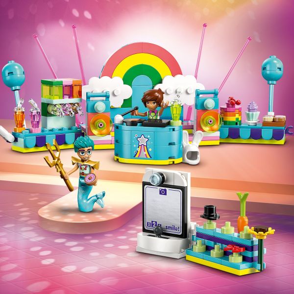 Check out the DJ booth, photo booth and party accessories.