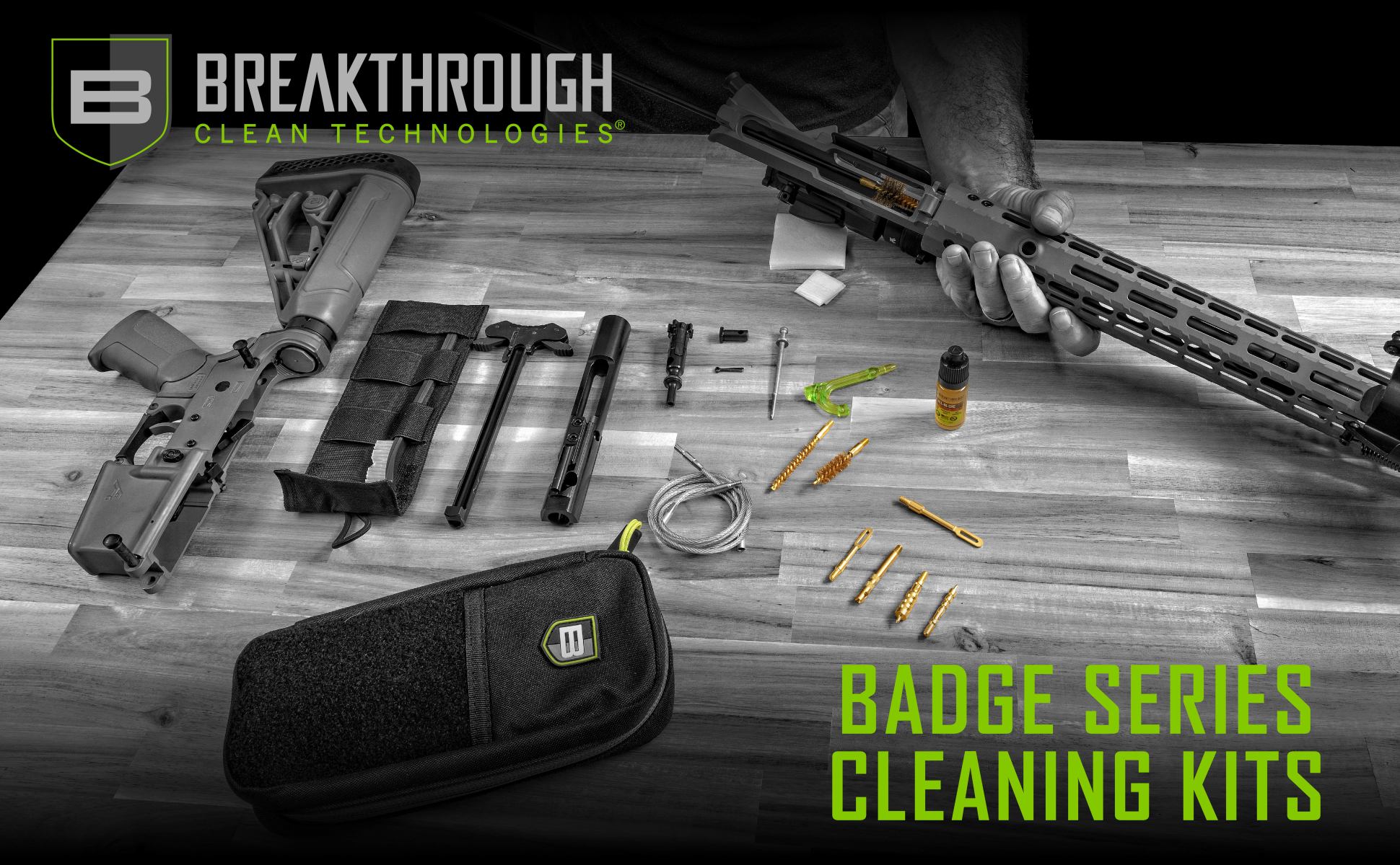 Clp Rods 5.56 9mm Breakthrough Clean Badge Series Rifle & Pistol Cleaning Kit ...