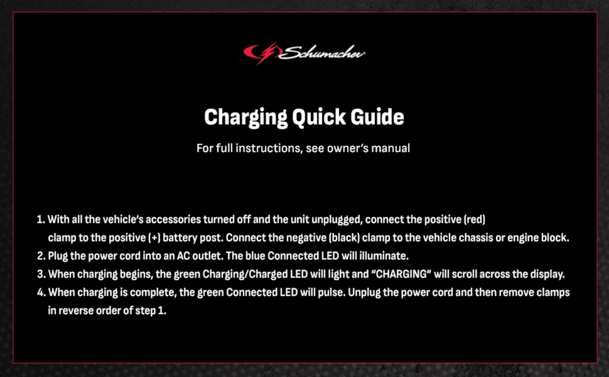 Schumacher Chargeur et mainteneur de batterie intelligent sans fil SC1344 3  A : : Sports et Plein air