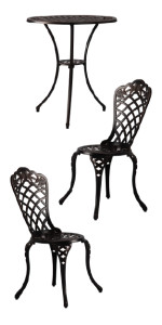 Balkene Home Scarlet 3 Piece Bistro Set, Antique Bronze