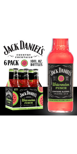 Jack Daniel's Watermelon Punch Malt Beverage, 6 Pack, 10 fl oz