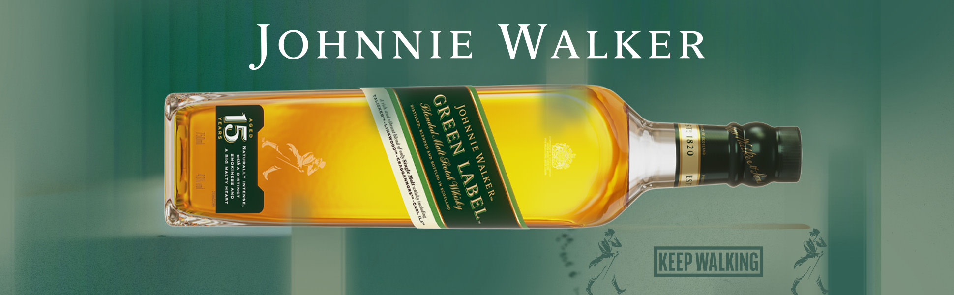 Johnnie Walker Green Label Blended Malt Scotch Whisky, 750 mL, 43