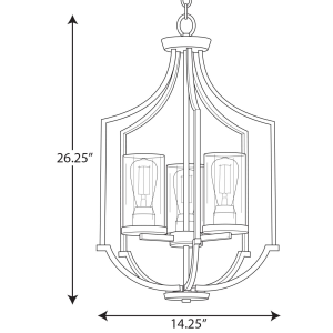 Progress Lighting Lassiter 3-Light Matte Black Foyer Pendant P500209 ...