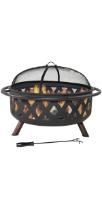 Sunnydaze Outdoor Camping or Backyard Large Round Cauldron Fire