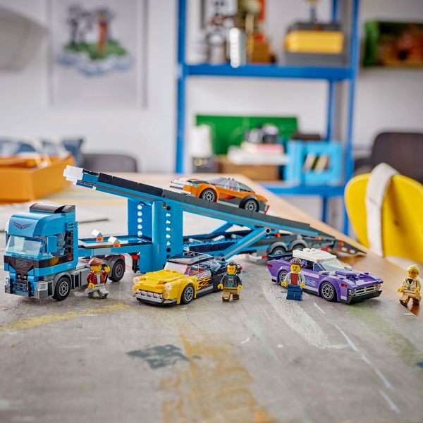 Includes 3 toy cars and 4 minifigures for imaginative play.