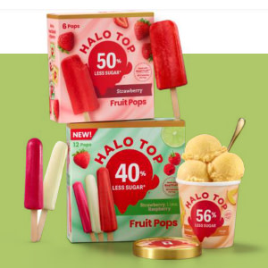 Halo Top Strawberry Light Ice Cream, 16 fl oz Pint 