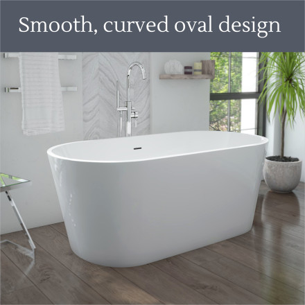 DreamLine Enigma 47 in. x 27 in. Freestanding Acrylic Soaking